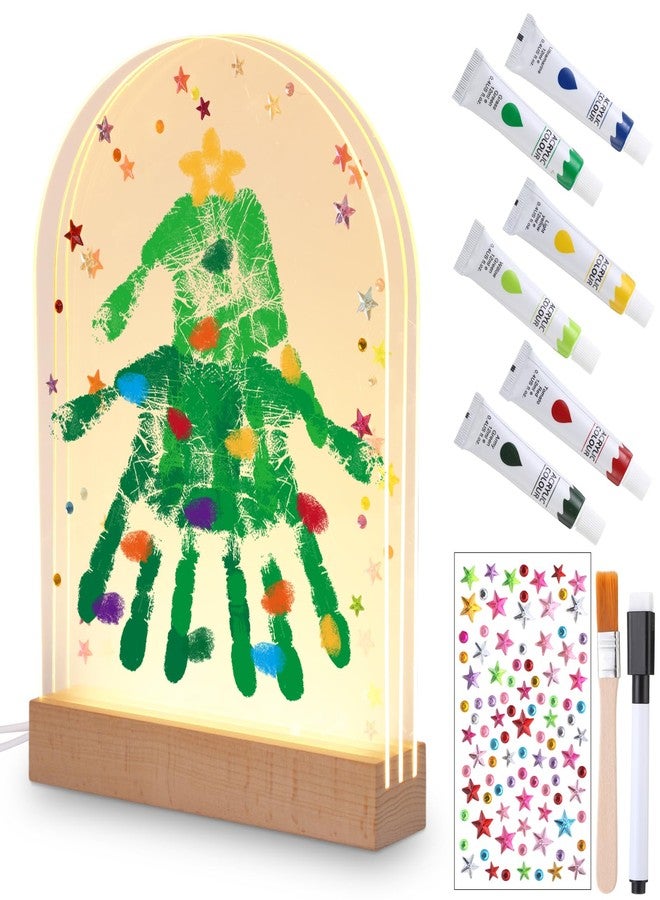 BrightRow Christmas Handprint Kit with Light DIY Family Handprint Kit Handmade Keepsake for Merry Christmas Frames Gifts Xmas Party Decorations Family Gifts Home Table Decor - Image 1